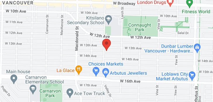map of 2586 W 13TH AVENUE